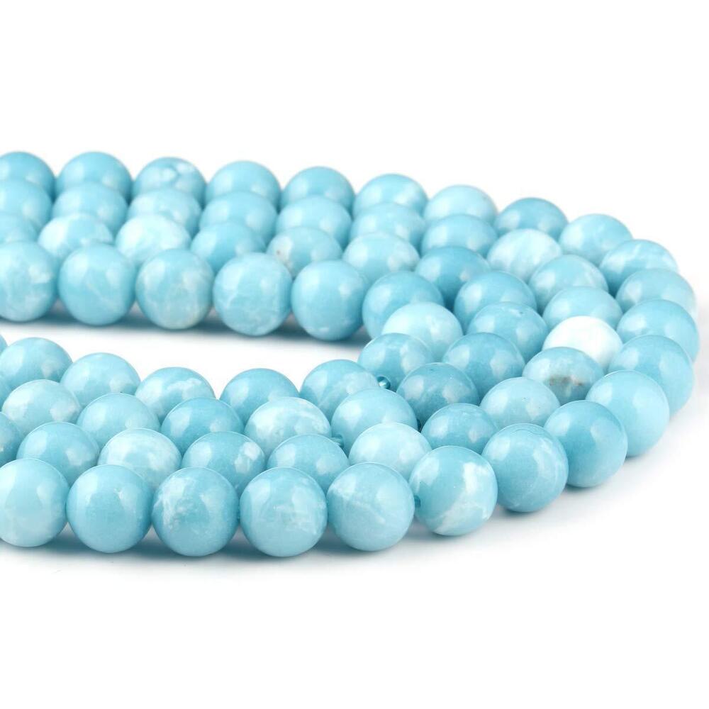 4960 Larimar Beads 10 mm Beads Natural Stone Round Loose Beads for Jewelry
